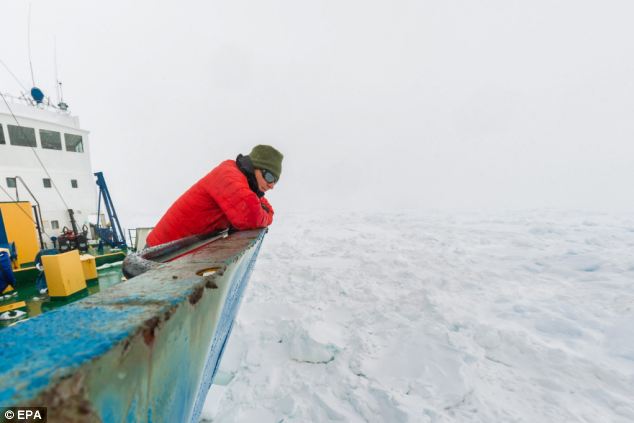 The 26 researchers on board have managed to get messages out saying they are well-stocked and continuing their research despite being trapped in five metres of ice sheets 1,500 miles south of Tasmanian capital Hobart