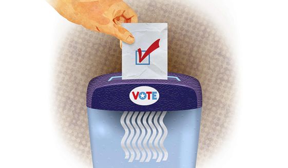 Voter Fraud Technique Illustration by Greg Groesch/The Washington Times